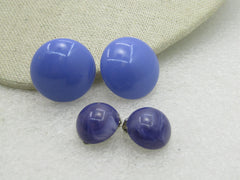 Vintage 2 Pair Purple Clip Earrings, Mid-Century-1960's