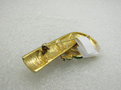 Vintage Christmas Enameled Rhinestone Candy Cane Brooch