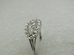 Vintage 14kt White Gold Art Deco Ring, Sz. 7, Signed WH, 2.45 Gr.
