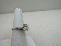 14kt CZ Engagement Ring, with Baguettes, Diamonique, 2.5+ TCW, Sz. 8, 3.42 Gr.