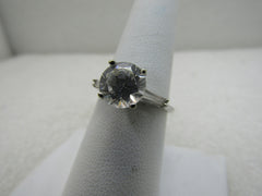 14kt CZ Engagement Ring, with Baguettes, Diamonique, 2.5+ TCW, Sz. 8, 3.42 Gr.