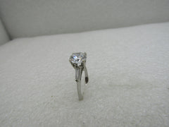 14kt CZ Engagement Ring, with Baguettes, Diamonique, 2.5+ TCW, Sz. 8, 3.42 Gr.