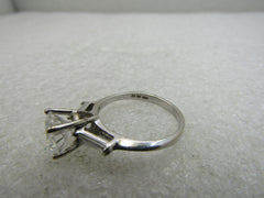14kt CZ Engagement Ring, with Baguettes, Diamonique, 2.5+ TCW, Sz. 8, 3.42 Gr.