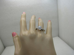 14kt CZ Engagement Ring, with Baguettes, Diamonique, 2.5+ TCW, Sz. 8, 3.42 Gr.