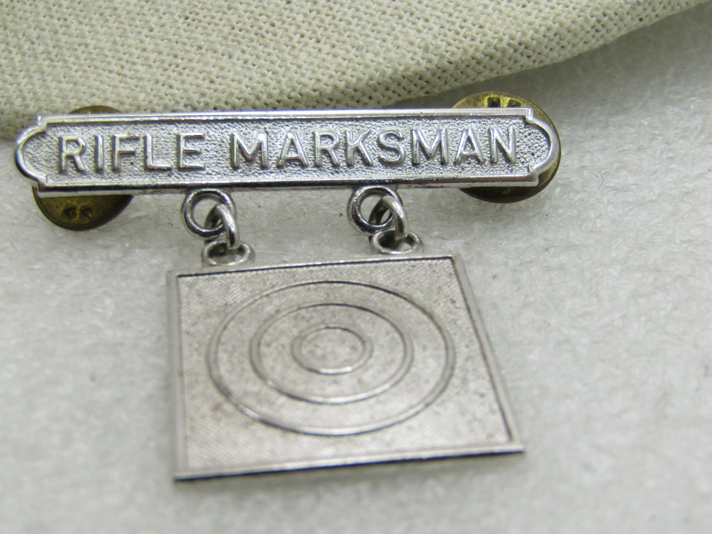 Vintage Sterling Silver Rifle Marksman Medal, Signed HH SER 437