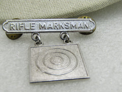 Vintage Sterling Silver Rifle Marksman Medal, Signed HH SER 437