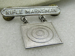 Vintage Sterling Silver Rifle Marksman Medal, Signed HH SER 437