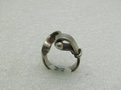 Vintage Sterling Silver Modernist Belt  Ring, Sz. 7, Unisex, Unique