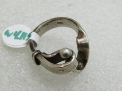 Vintage Sterling Silver Modernist Belt  Ring, Sz. 7, Unisex, Unique