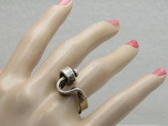 Vintage Sterling Silver Modernist Belt  Ring, Sz. 7, Unisex, Unique