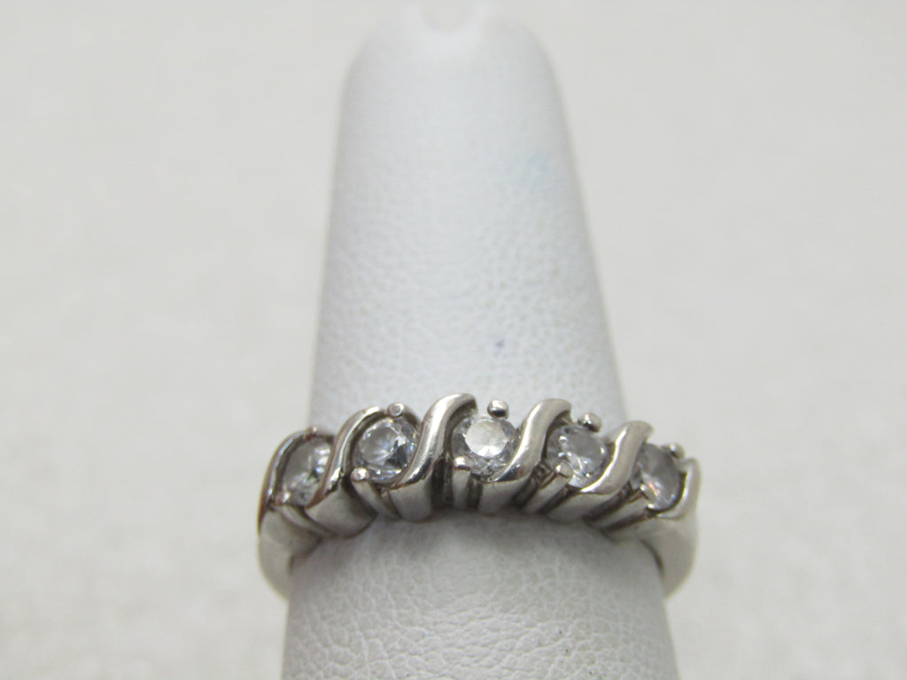 Vintage Sterling Silver CZ Band Ring, Sz. 7, 3.12 gr.
