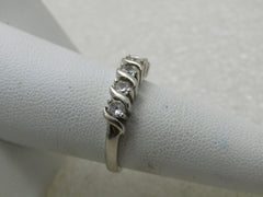 Vintage Sterling Silver CZ Band Ring, Sz. 7, 3.12 gr.