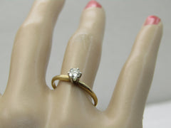Vintage 14kt Diamond Engagement ring, 1/4 CT, Sz. 7, 1.56 Grams