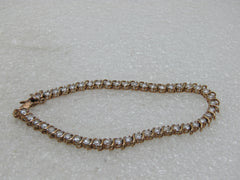 Sterling Gold Vermeil CZ Tennis Bracelet, 7.5", 8+ TCW