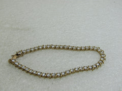 Sterling Gold Vermeil CZ Tennis Bracelet, 7.5", 8+ TCW