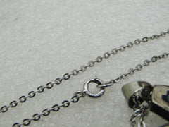 Vintage Sterling Silver Inlaid Cross Necklace, 17.5", Mexico