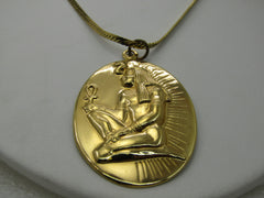 Vintage Egyptian With Ankh Pendant on  Monet, 24" Herringbone Chain