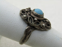 Vintage Southwestern Sterling Turquoise Ring, Sz. 7