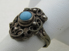 Vintage Southwestern Sterling Turquoise Ring, Sz. 7