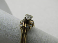 Vintage 18kt Diamond Wedding Set, Size 8.5, Appx. .33 TCW, Halo.