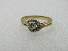 Vintage 18kt Diamond Wedding Set, Size 8.5, Appx. .33 TCW, Halo.