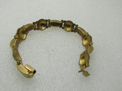 Vintage Damascene Mother-of-Pearl Bracelet, 7", 6.5-11mm wide