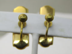 Vintage Damascene Japanese  Bird Scene Earrings, Signed Amita