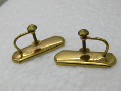 Vintage Damascene Japanese  Bird Scene Earrings, Signed Amita