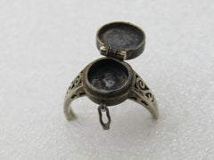 Vintage Sterling Yin Yang Poison Ring, Unisex, Sz. 9.5, 1960's-1980's - BOHO