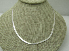 Vintage Herringbone 18" Necklace, 2.5mm wide, Silver Tone