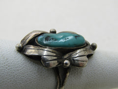 Vintage Sterling Southwestern Turquoise Ring, Sz. 8.5, Appx. 4.40 Gr.
