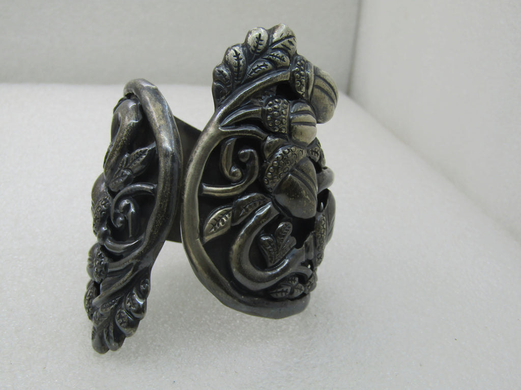 Vintage Sterling Silver Taxco Hinged Wide Bypass Clamper Bracelet, 1940's-1960's