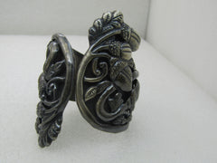 Vintage Sterling Silver Taxco Hinged Wide Bypass Clamper Bracelet, 1940's-1960's