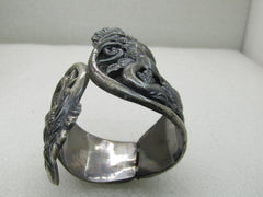 Vintage Sterling Silver Taxco Hinged Wide Bypass Clamper Bracelet, 1940's-1960's