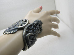 Vintage Sterling Silver Taxco Hinged Wide Bypass Clamper Bracelet, 1940's-1960's