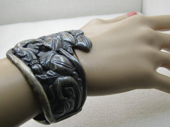 Vintage Sterling Silver Taxco Hinged Wide Bypass Clamper Bracelet, 1940's-1960's