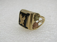 Vintage 10kt Black Hills Gold Men's Eagle Ring, Sz. 10.5