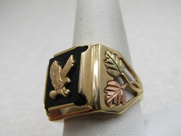 Vintage Sterling Black Hills 2024 Gold Eagle ring size 5.5