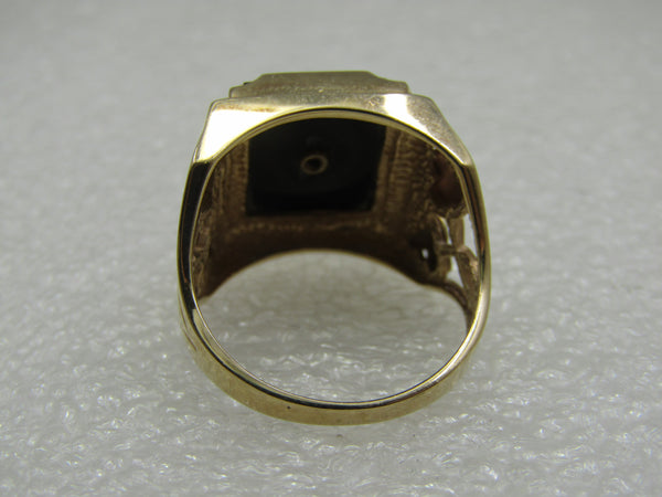 Vintage 10kt Black Hills Gold Men's Eagle Ring, Sz. 10.5