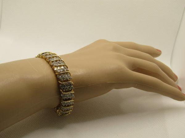 Vintage 14kt Jafa Diamond Tennis Bracelet, TCW, 1/2