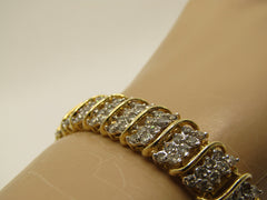 Vintage 14kt Jafa Diamond Tennis Bracelet, 7.25", 4 TCW, 1/2" Wide RESERVED FOR NG.