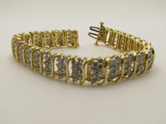 Vintage 14kt Jafa Diamond Tennis Bracelet, 7.25", 4 TCW, 1/2" Wide RESERVED FOR NG.