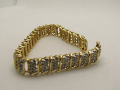 Vintage 14kt Jafa Diamond Tennis Bracelet, 7.25", 4 TCW, 1/2" Wide RESERVED FOR NG.