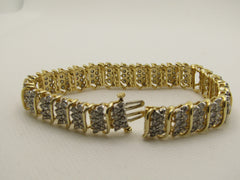 Vintage 14kt Jafa Diamond Tennis Bracelet, 7.25", 4 TCW, 1/2" Wide RESERVED FOR NG.