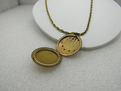 Victorian Rhinestone Locket Necklace, Falling Stars. 28"