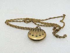 Victorian Rhinestone Locket Necklace, Falling Stars. 28"