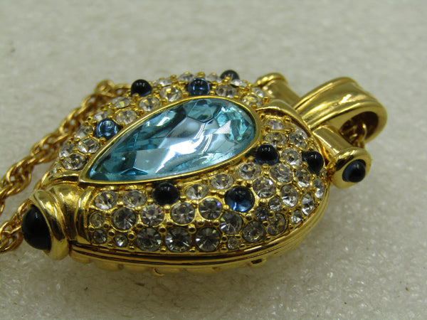 Nolan Miller Aqua Rhinestone Necklace, 28