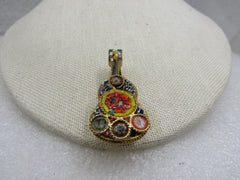 Vintage Floral Micro Mosaic Guitar Brooch, 1950's