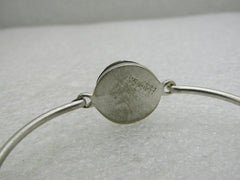 Vintage Alpaca Mexico Yin/Yang Bracelet, Locking Bangle, 6.5"