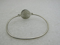 Vintage Alpaca Mexico Yin/Yang Bracelet, Locking Bangle, 6.5"